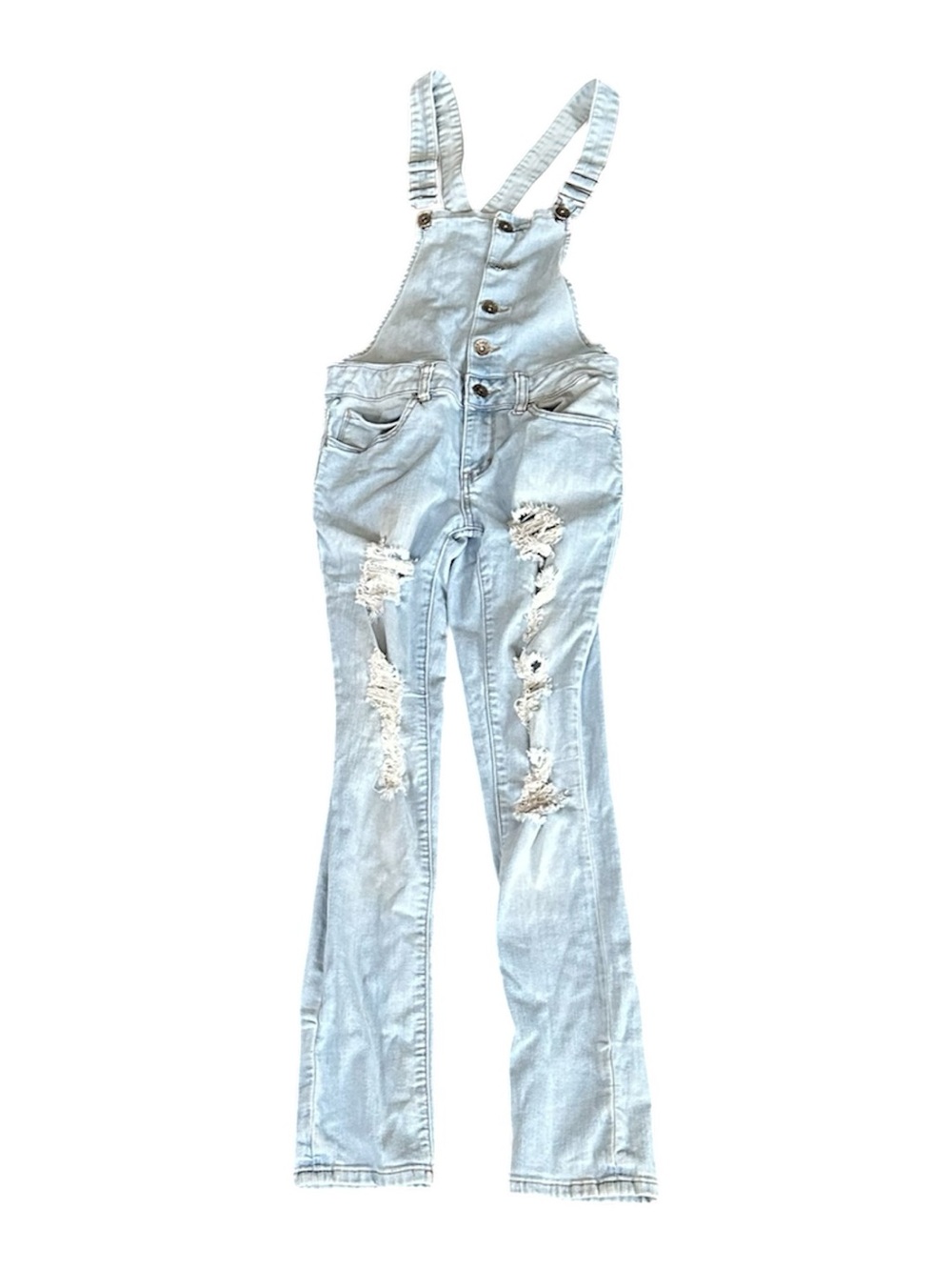 Y2K Traffic Jeans Wear Light Wash Blue Jeans Denim Overall Distressed Button S